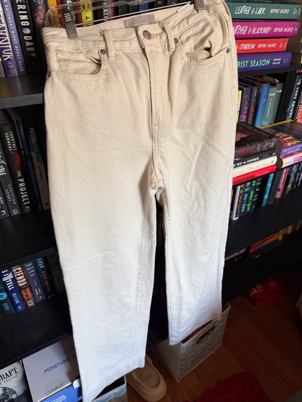 Everlane Cream High-Rise Straight Jeans